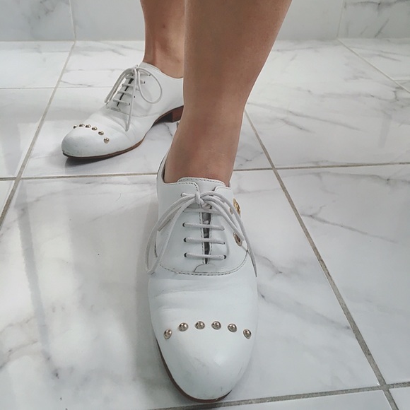 Love Moschino Shoes - Love moschino white leather oxfords